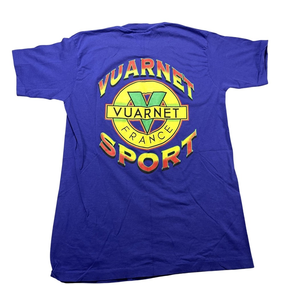 Vintage Vuarnet T Shirt Mens Large Purple Sport Logo Graphic Tee France USA Surf